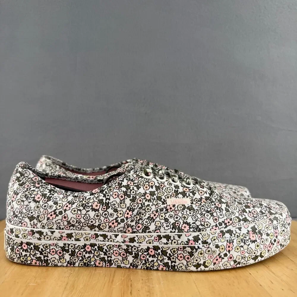 Vans Authentic Mono Floral Lace-Up Sneakers Women’s Size 9 US - Picture 3 of 8